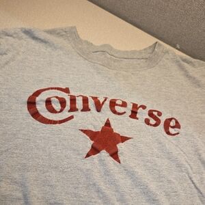 Converse Gray Tee with Red Star Logo